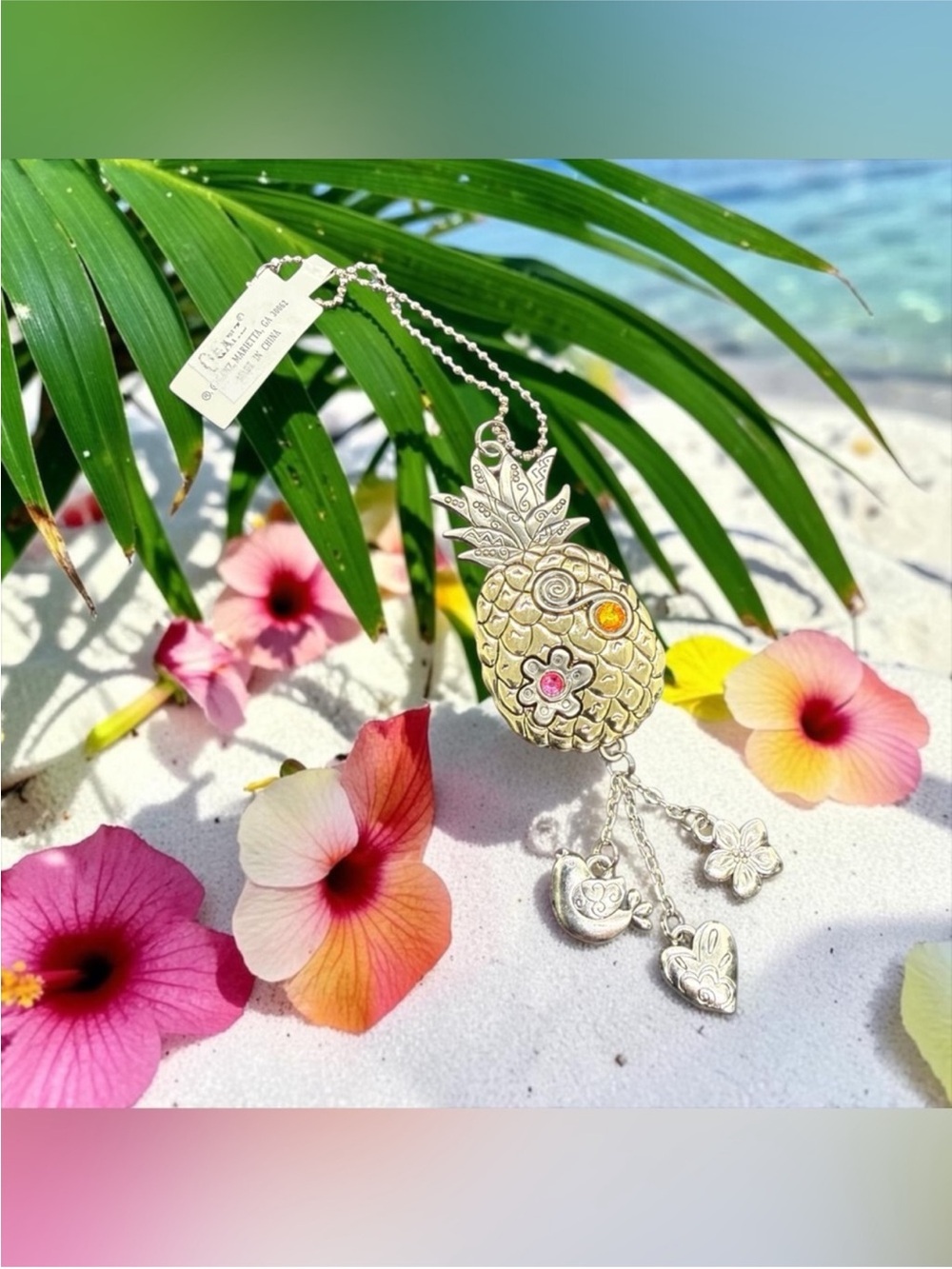 GANZ Pineapple Rearview Mirror Car Charm/NWT